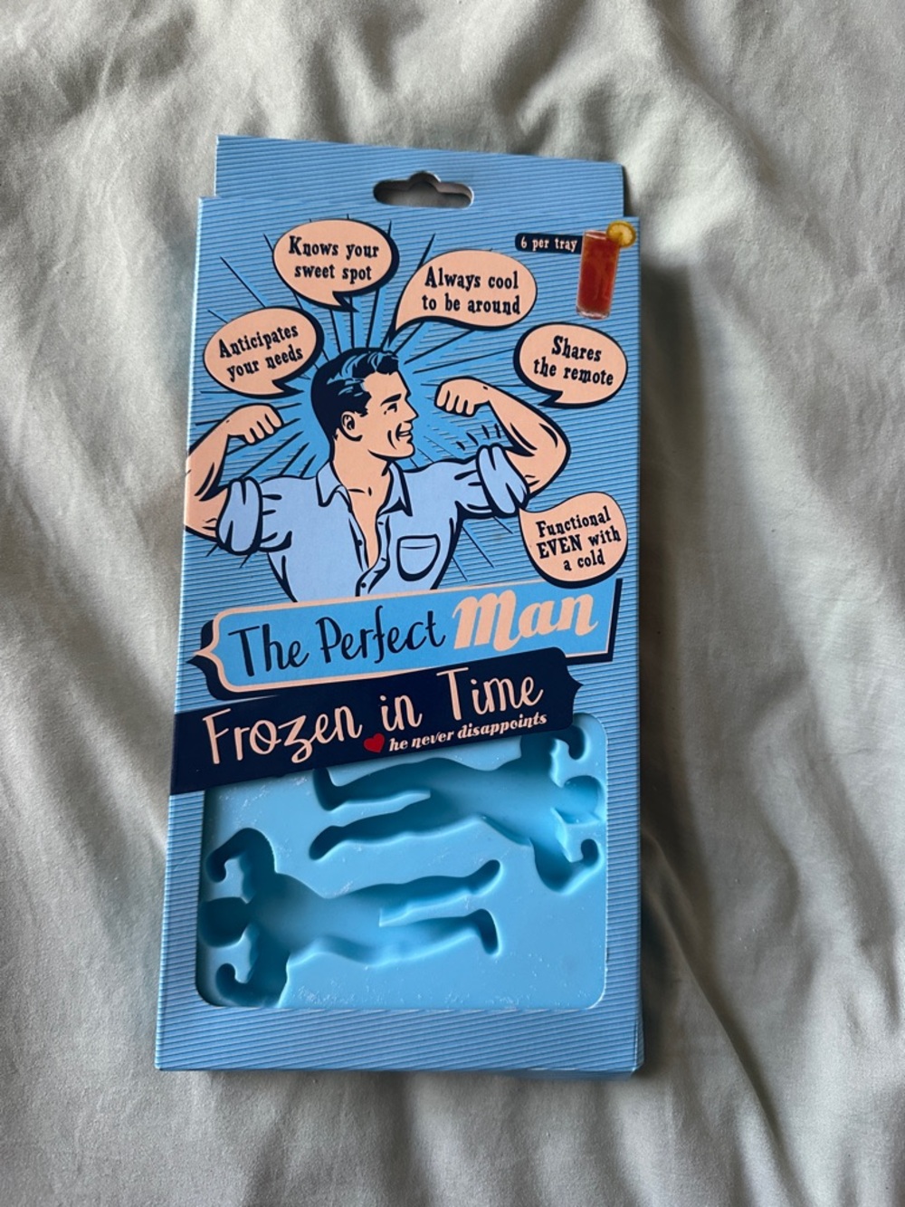 The Perfect Man Frozen in Time Silicone Ice Tray - Light Blue